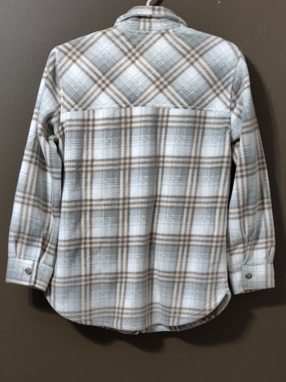 Altar'd State Plaid Shacket Sage & Taupe MEDIUM NEW WITH TAGS - Picture 4 of 6